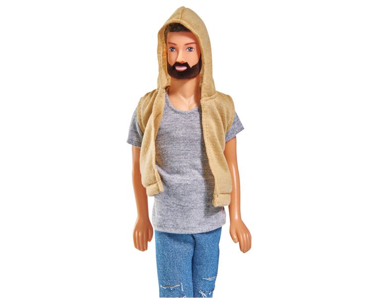 Кукла Кевин с бородой в шортах, 30 см.  